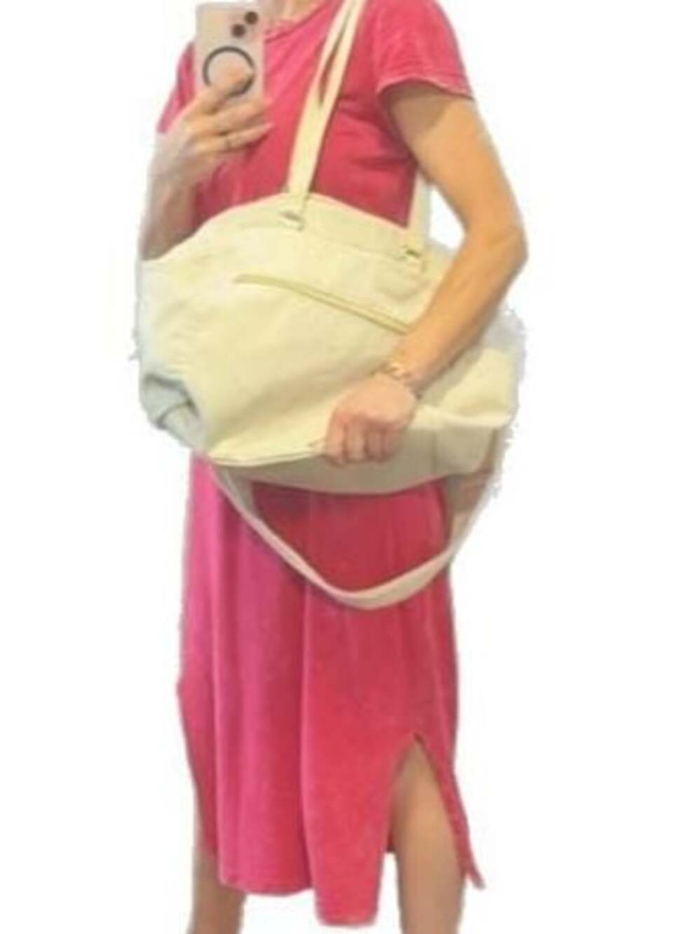 Target Universal Thread Cream Nylon Tote Bag with Crossbody Strap